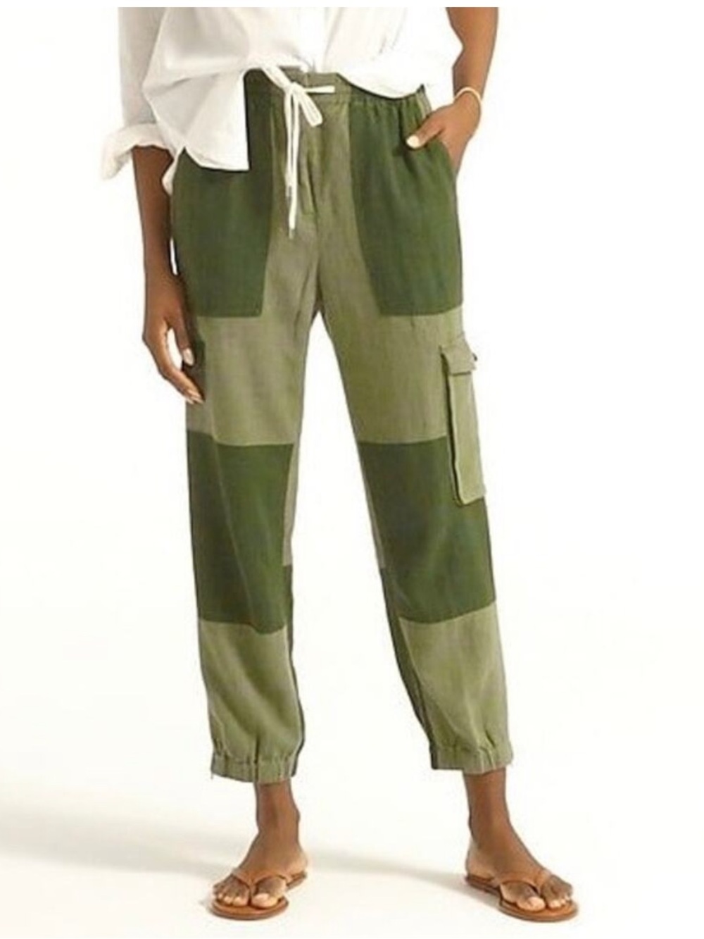 J. Crew Olive Green Drawstring Cargo Joggers sz 2